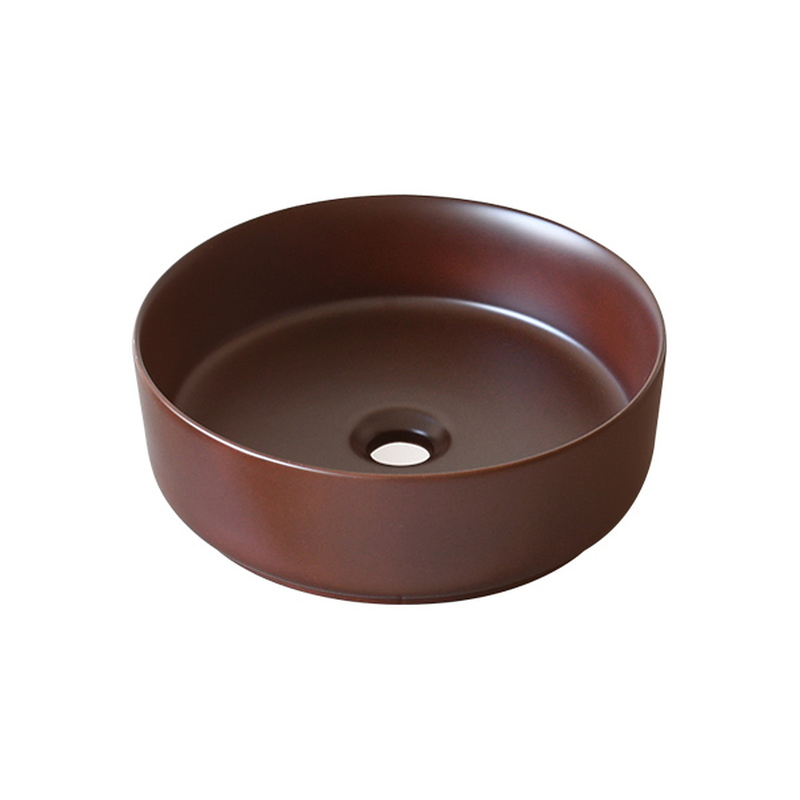 Chậu lavabo đặt bàn sứ tròn màu nâu Kanly SU521