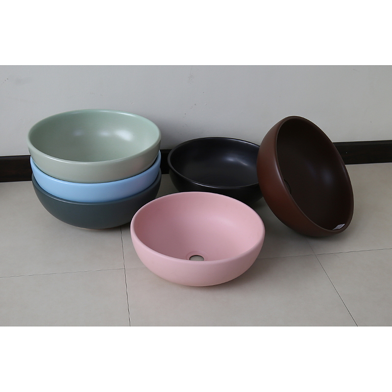 Chậu lavabo đặt bàn sứ tròn màu xanh ngọc Kanly SU516