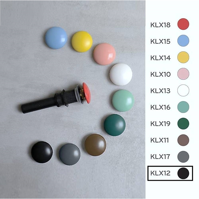 Đầu xả lavabo sứ màu xám Kanly KLX12