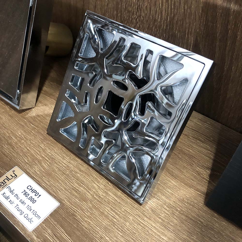 Phễu thoát sàn hoa văn bằng đồng Kanly CHP01