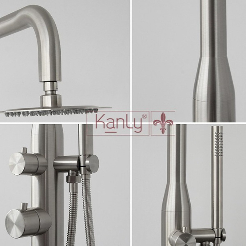 Sen cây tắm đứng nóng lạnh đặt sàn ngoài trời Kanly KLS9005