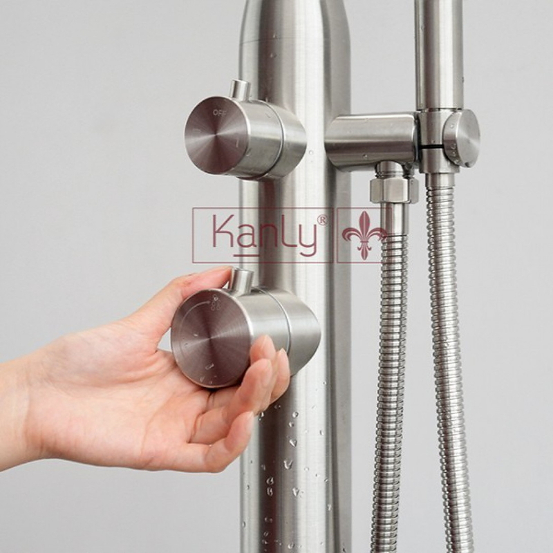 Sen cây tắm đứng nóng lạnh đặt sàn ngoài trời Kanly KLS9005