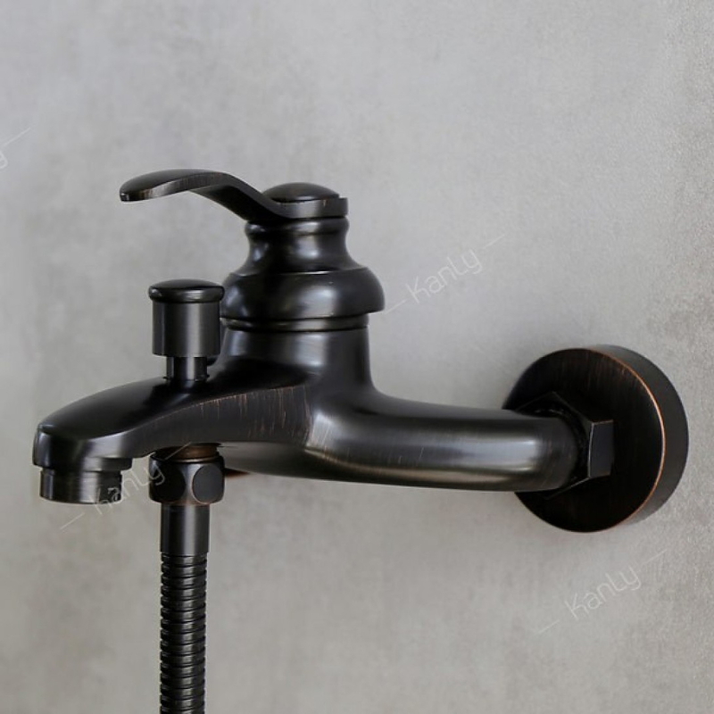 Sen tắm nóng lạnh bằng đồng màu đen Kanly GCS20B