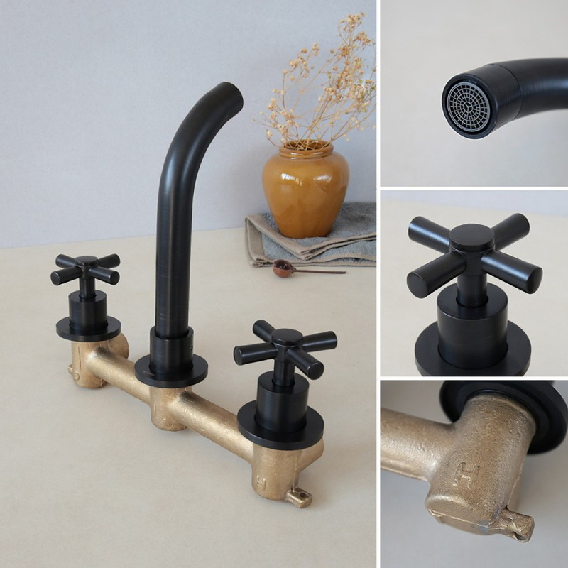 Vòi chậu lavabo nóng lạnh gắn tường Kanly GCT07B
