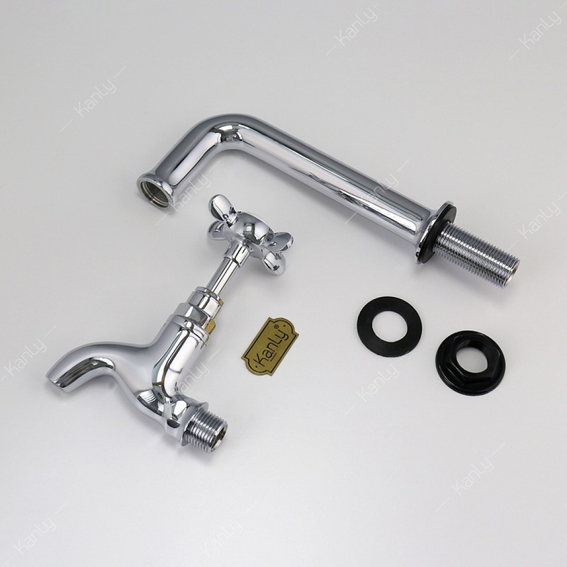 Vòi nước lạnh bằng đồng gắn tường mạ chrome Kanly CHT01N