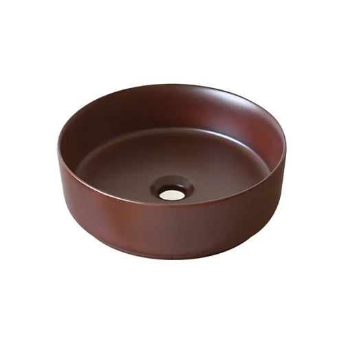 Chậu lavabo đặt bàn sứ tròn màu nâu Kanly SU521