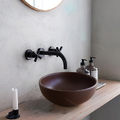 Chậu lavabo đặt bàn sứ tròn màu nâu Kanly SU511