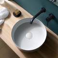 Chậu lavabo đặt bàn sứ tròn màu trắng Kanly SU523