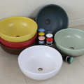Chậu lavabo đặt bàn sứ tròn màu xám Kanly SU517