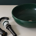 Chậu lavabo đặt bàn sứ tròn màu xanh lá Kanly SU519