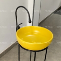 Vòi lavabo nóng lạnh màu đen thân cao Kanly GCC21B