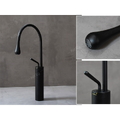 Vòi lavabo nóng lạnh màu đen thân cao Kanly GCC21B