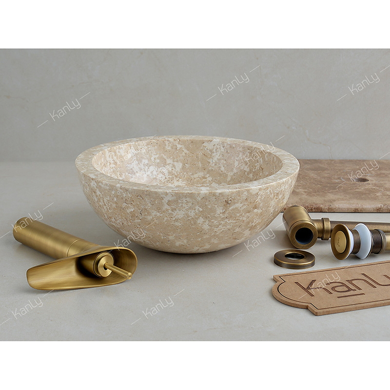 Chậu lavabo đặt bàn đá Marble tự nhiên Kanly MAR11I