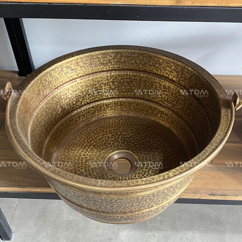 Chậu lavabo đặt bàn đồng có quai xách Kanly BL5111 (RSC411V)