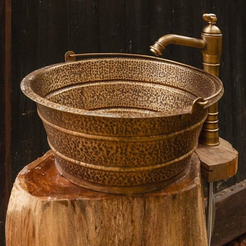 Chậu lavabo đặt bàn đồng có quai xách Kanly BL5122 (RSC412V)