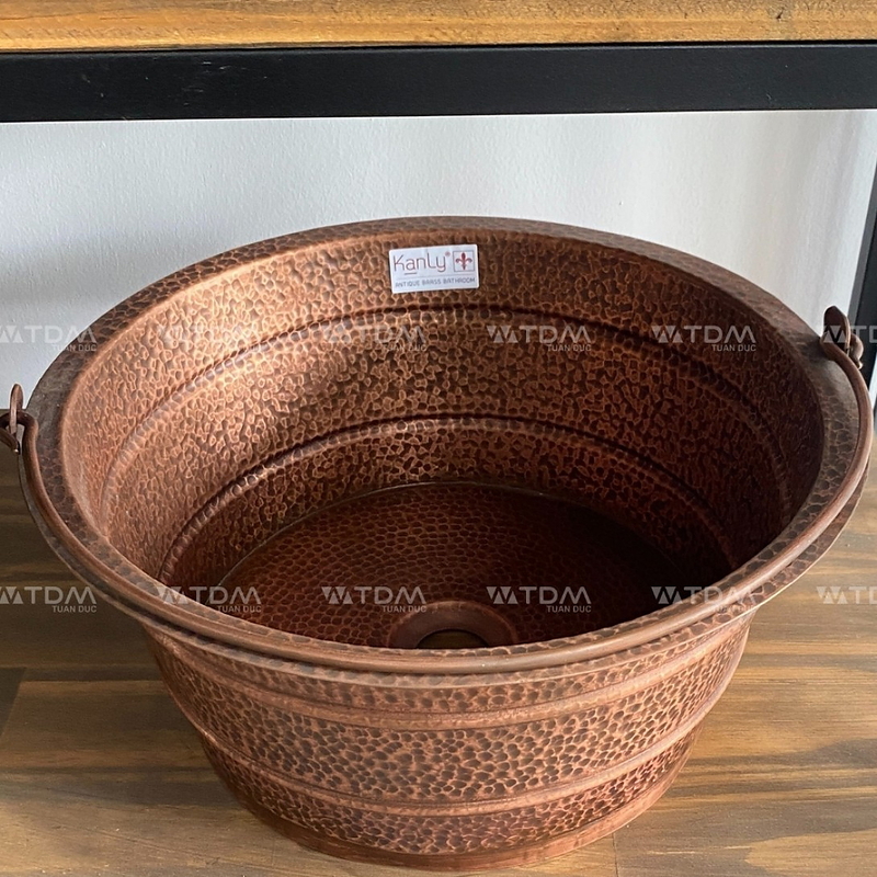 Chậu lavabo đặt bàn đồng có quai xách Kanly BL5122 (RSC412V)