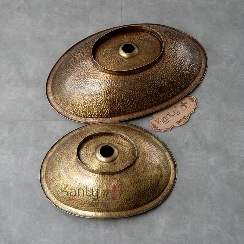 Chậu lavabo đặt bàn đồng thau hình lá trôi Kanly BL6011 (RSC047V)
