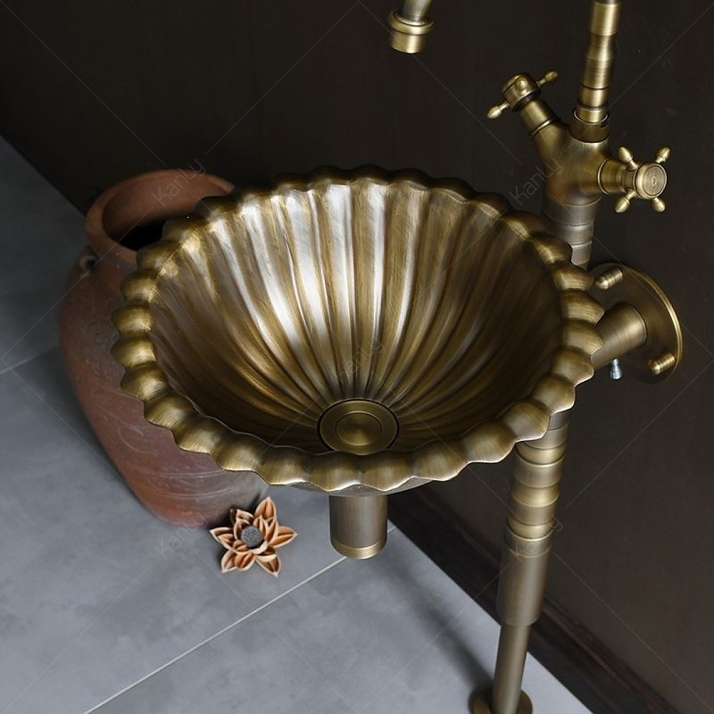 Chậu lavabo đặt bàn đồng thau Kanly DL2911 (GCL09) 
