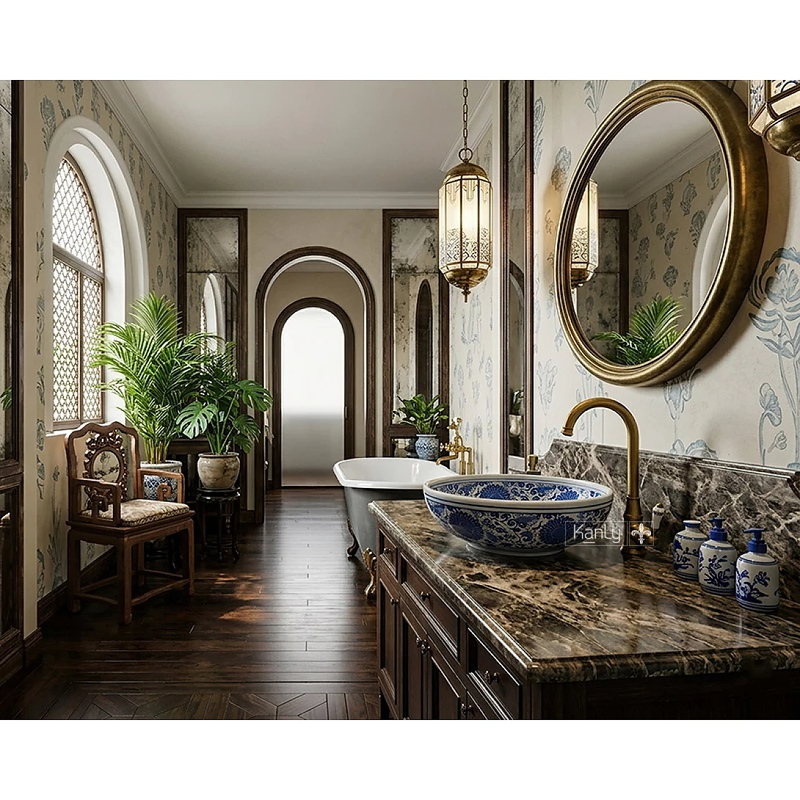 Chậu Rửa Mặt Lavabo Đặt Bàn Sứ Mỹ Thuật Kanly SU121