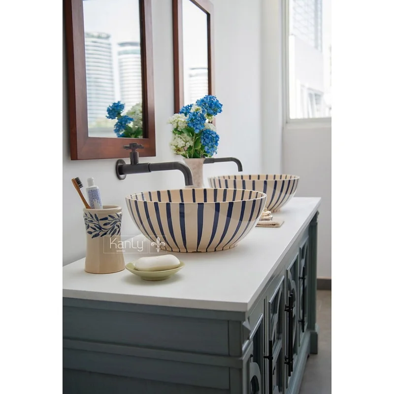 Chậu Rửa Mặt Lavabo Gốm Đặt Bàn Kanly GV114