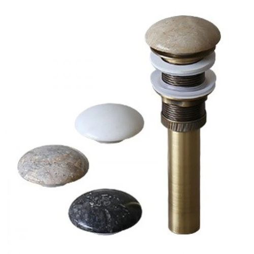 Đầu xả lavabo bằng đồng nút nhấn đá vàng dăm Kanly GCX01D1
