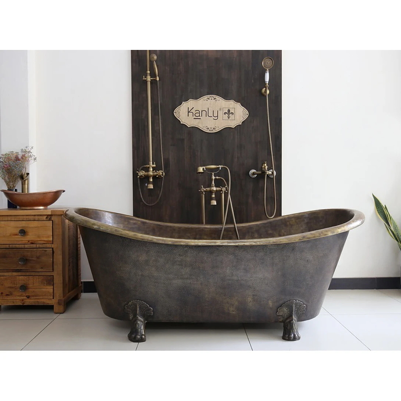 Bồn Tắm Đồng Thau Nguyên Tấm Đặt Sàn 1800x850 mm Kanly BT09