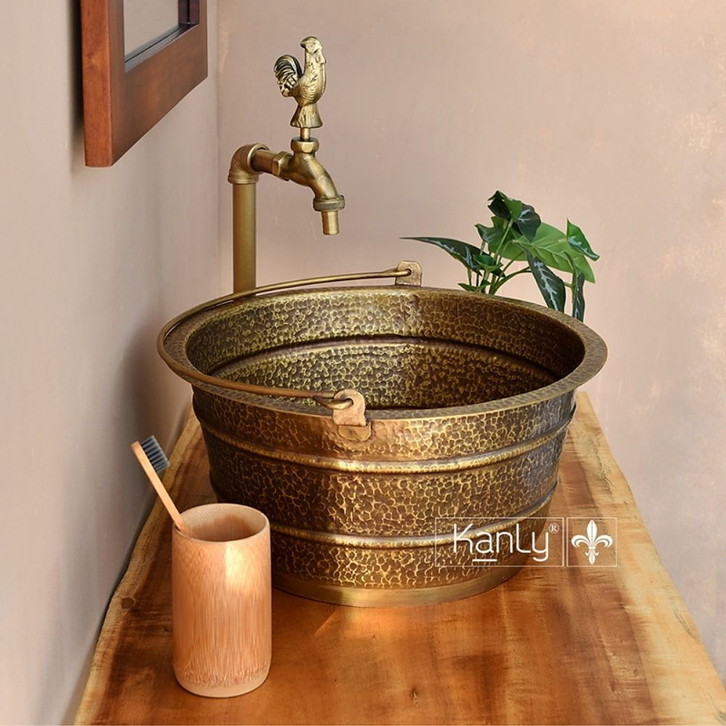 Vòi chậu thân cao lạnh bằng đồng Kanly GCT01HM