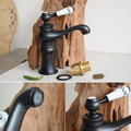 Vòi chậu lavabo nóng lạnh bằng đồng Kanly GCV03B