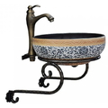 Khung sắt đặt chậu lavabo treo tường Kanly FW02