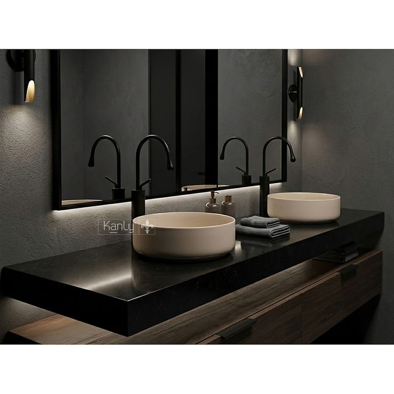 Chậu lavabo đặt bàn bằng sứ côn Kanly SU5211
