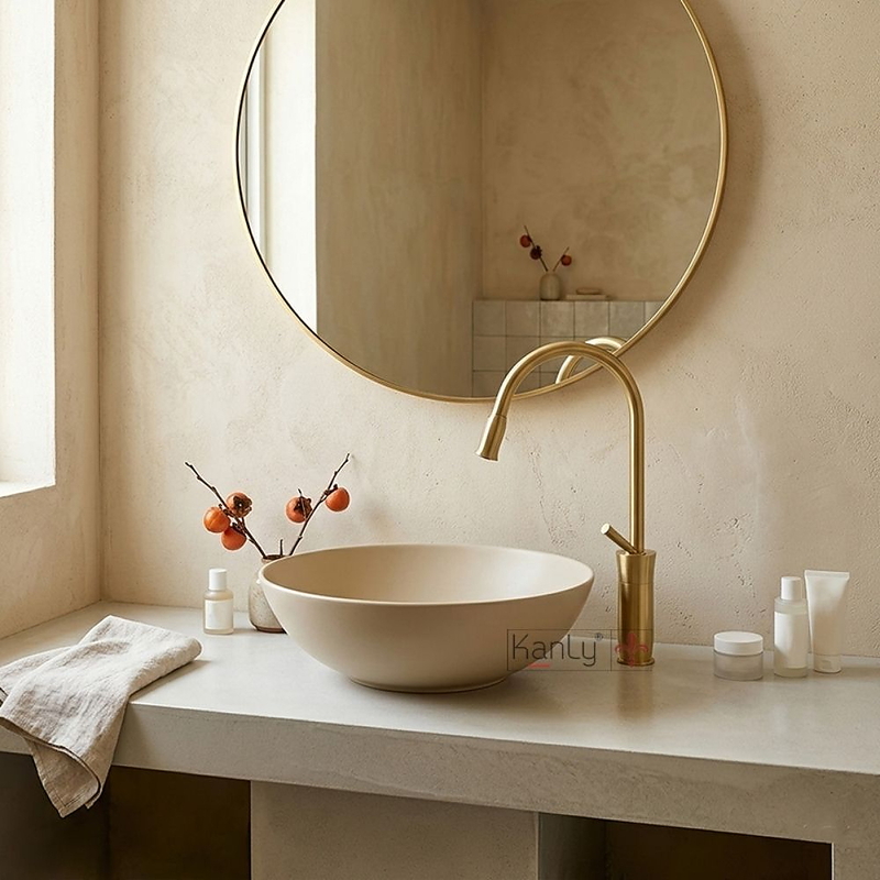 Chậu lavabo đặt bàn bằng sứ Kanly SU5311
