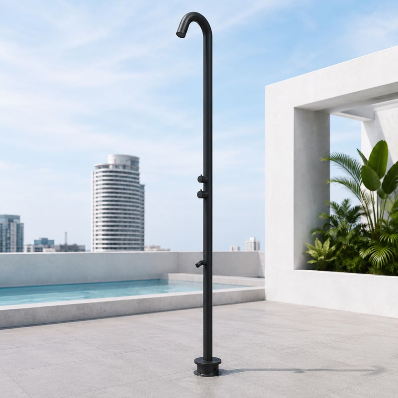 Sen cây tắm đứng đặt sàn ngoài trời màu đen nhám Kanly KLS9015FB 
