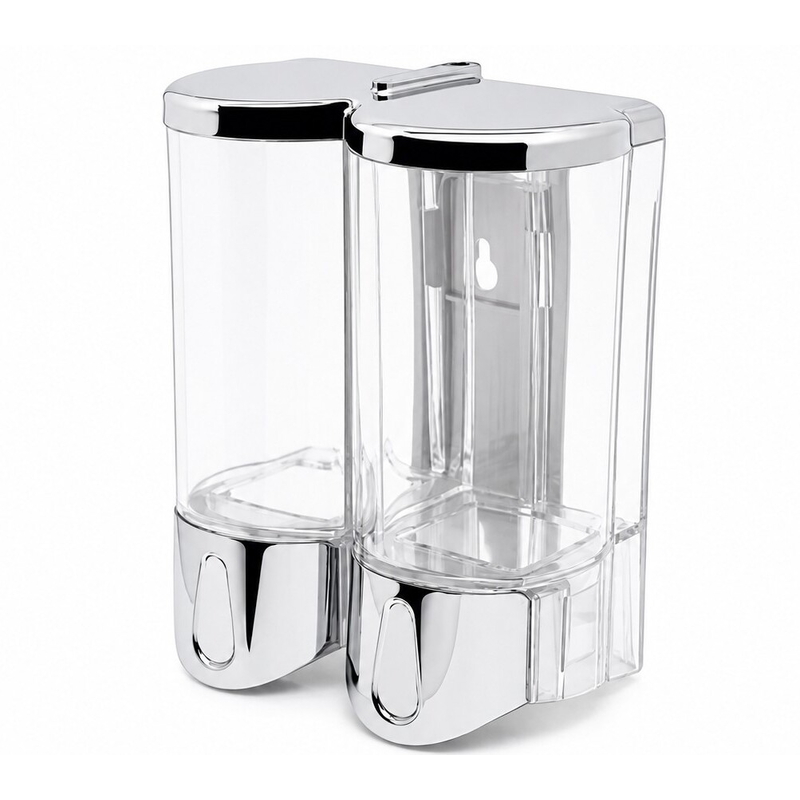 Hộp nhấn xà phòng đôi 500mlx2 ATMOR DH-SBD-102CP (DHSBD102CP)