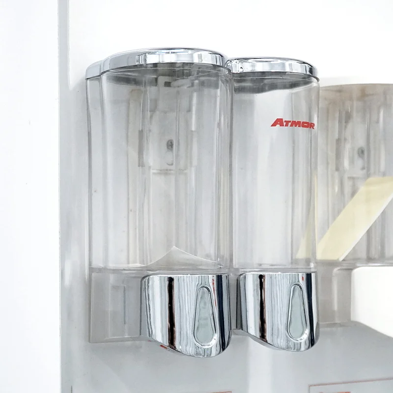 Hộp nhấn xà phòng đôi 500mlx2 ATMOR DH-SBD-102CP (DHSBD102CP)