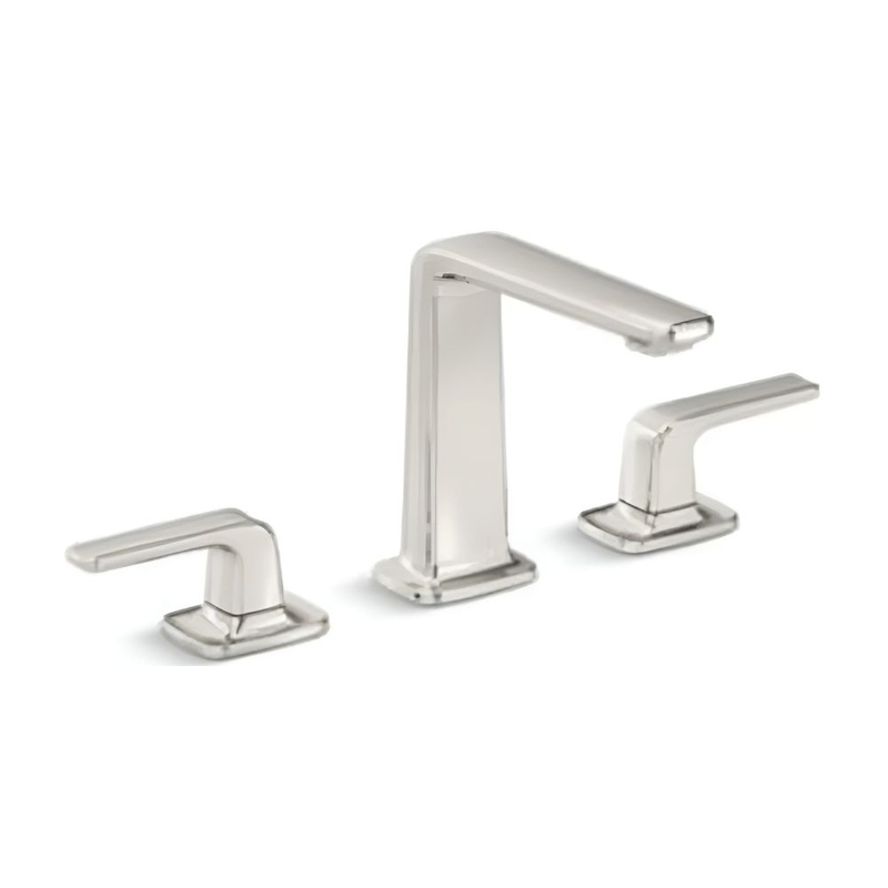 Vòi chậu rửa mặt 3 chân thân cao màu nickel Kallista P24736-LV-AD