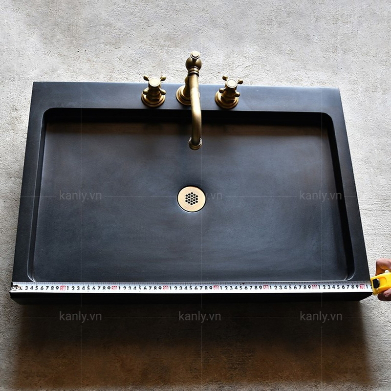 Chậu lavabo bằng đá bazan tự nhiên Kanly MAR92V