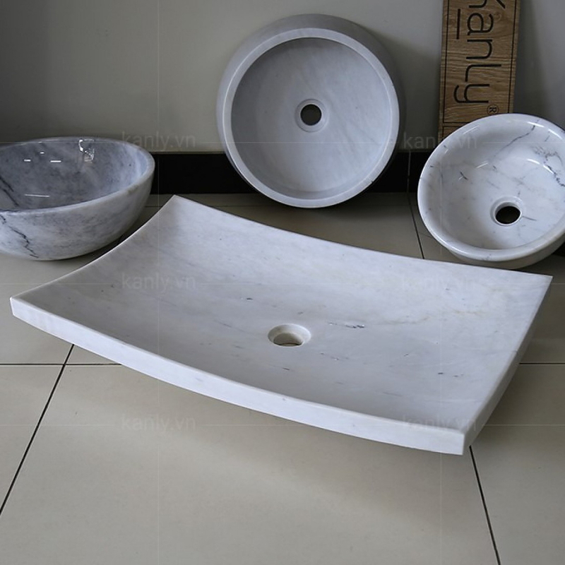 Chậu lavabo bằng đá marble tự nhiên Kanly MAR33V.01