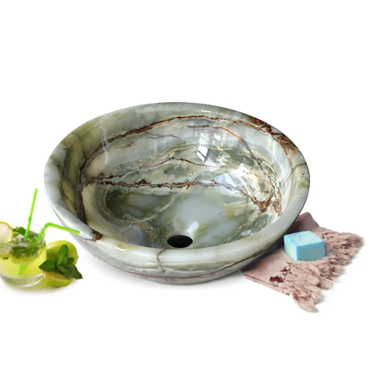Chậu lavabo bằng đá onyx Kanly ONY11