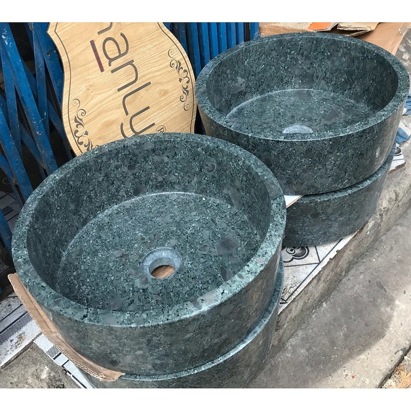 Chậu lavabo bằng đá xanh rêu Kanly MAR7E7