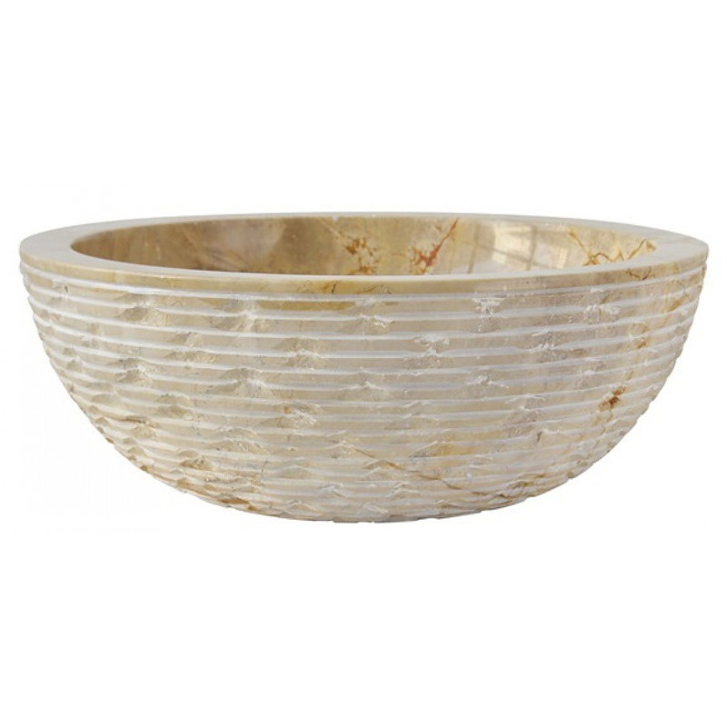 Chậu lavabo đá tự nhiên cappuccino marble Kanly MAR16Bi