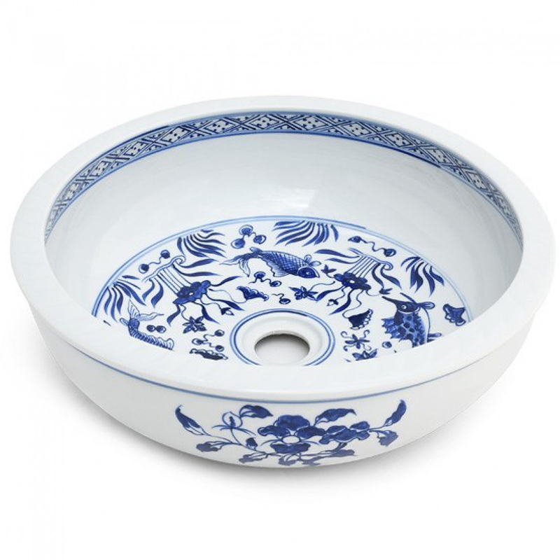 Chậu lavabo mỹ thuật bằng sứ Kanly SU119