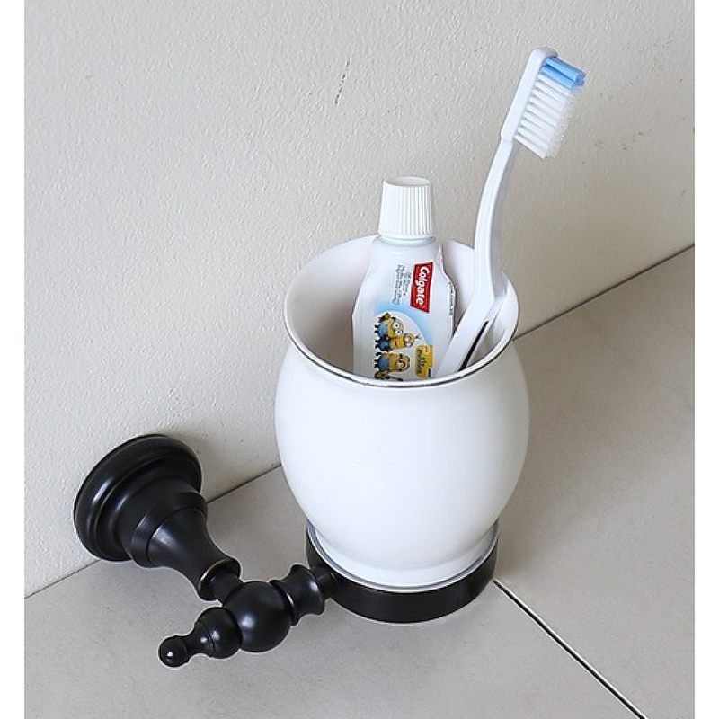 Giá để cốc đơn bằng đồng màu đen Kanly GCK07B