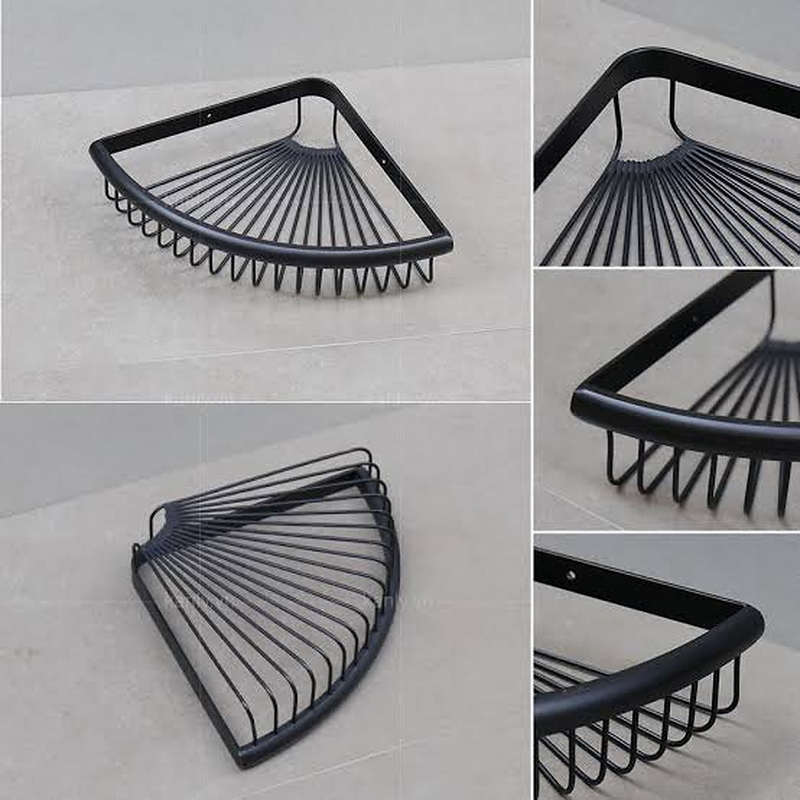 Kệ góc để đồ bằng đồng màu đen Kanly GCK28B 
