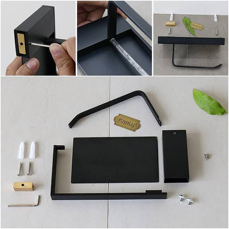 Móc giấy vệ sinh bằng đồng màu đen Kanly GCK033B