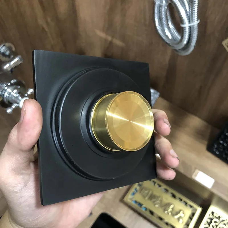 Phễu Thoát Sàn Bằng Đồng Màu Đen KANLY GCP13B