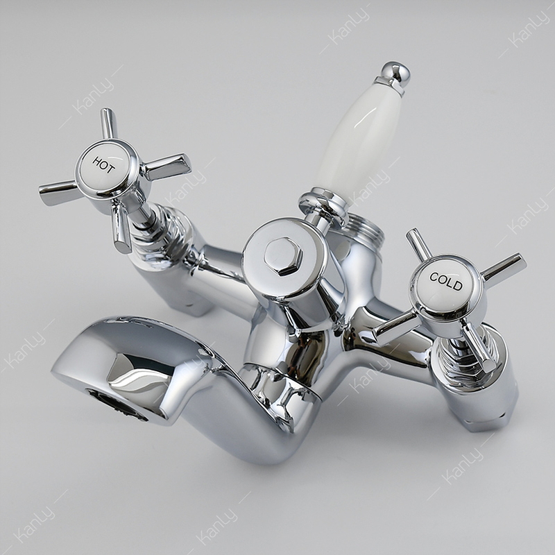 Sen bồn tắm nóng lạnh đặt sàn bằng đồng mạ chrome Kanly CHS09