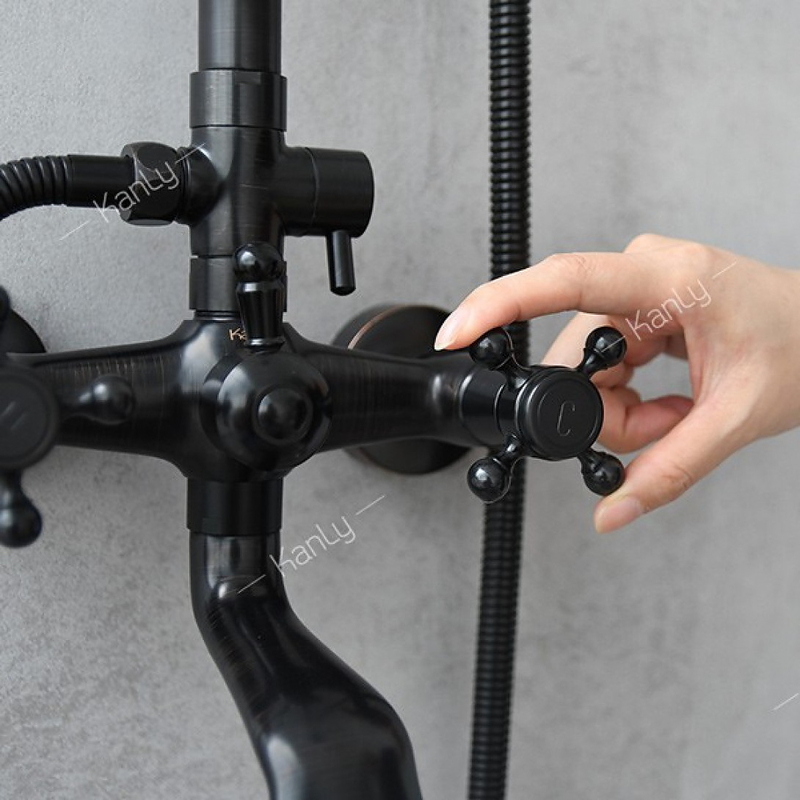 Sen Tắm Cây Nóng Lạnh Cổ Điển Màu Đen Kanly GCS05B