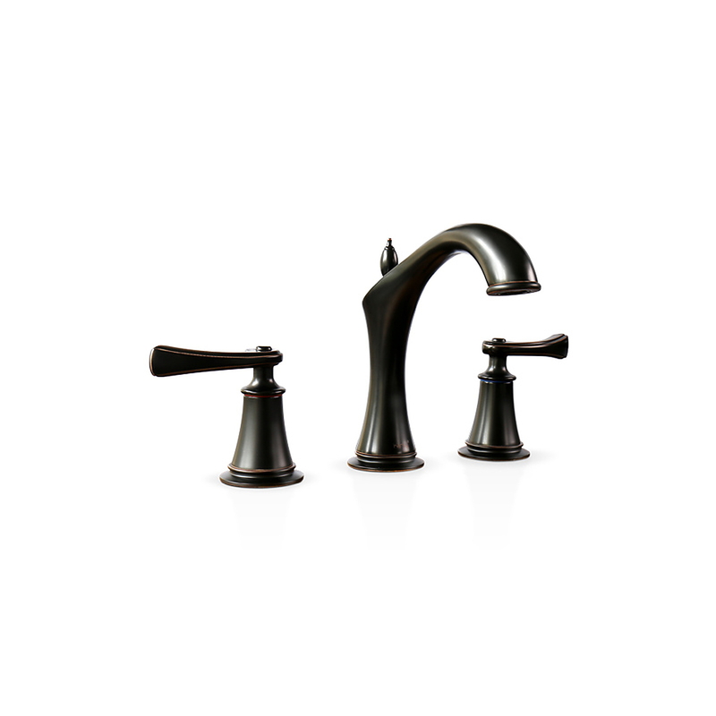 Vòi lavabo 3 lỗ nóng lạnh màu đen Kanly GCB02B 
