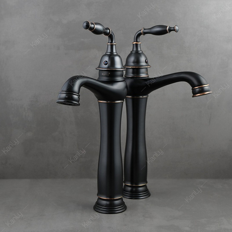 Vòi lavabo nóng lạnh màu đen Kanly GCA14B 