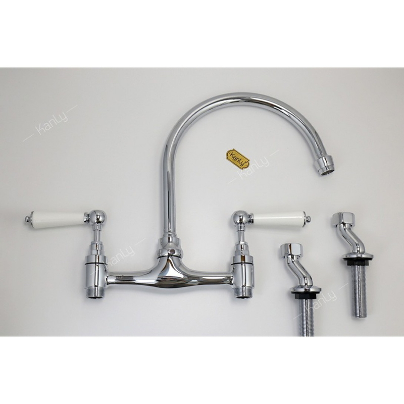 Vòi rửa bát nóng lạnh bằng đồng mạ chrome Kanly CHC20 